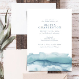 Invitación Blue Ocean Watercolor Bridal Shower