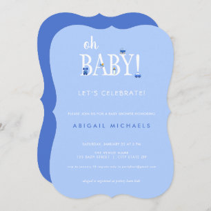 Invitación Blue Oh Baby It's a Boy Baby Shower in Invitation