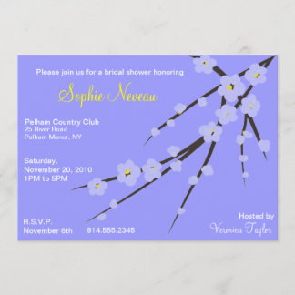 Invitación Blue on Blue Cherry Blossom Bridal Shower