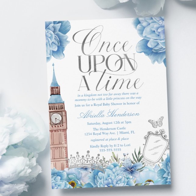 Invitación Blue Once Upon a Time Princess Baby Shower (Subido por el creador)