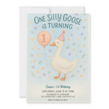 Blue One Silly Goose Primer Cumpleaños Para Los Ch