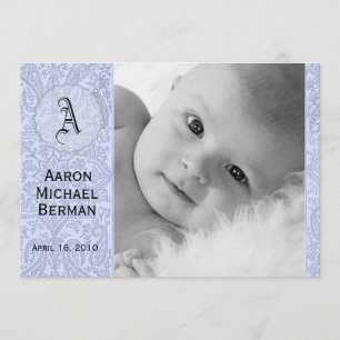 Invitación Blue Paisley Baby Boy