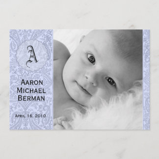 Invitación Blue Paisley Baby Boy