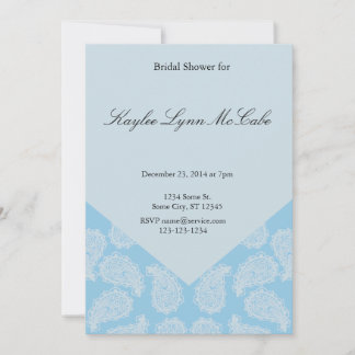 Invitación Blue Paisley Bridal Shower