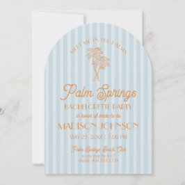 Invitación Blue Palm Springs Pastel Beach Bachelorette Party