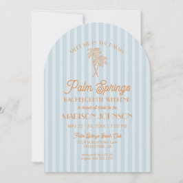 Invitación Blue Palm Springs Pastel Beach Bachelorette Party