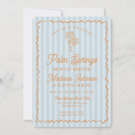 Invitación Blue Palm Springs Pastel Beach Birthday Weekend