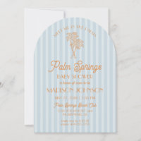 Blue Palm Springs Pastel Beach Cabana Baby Shower