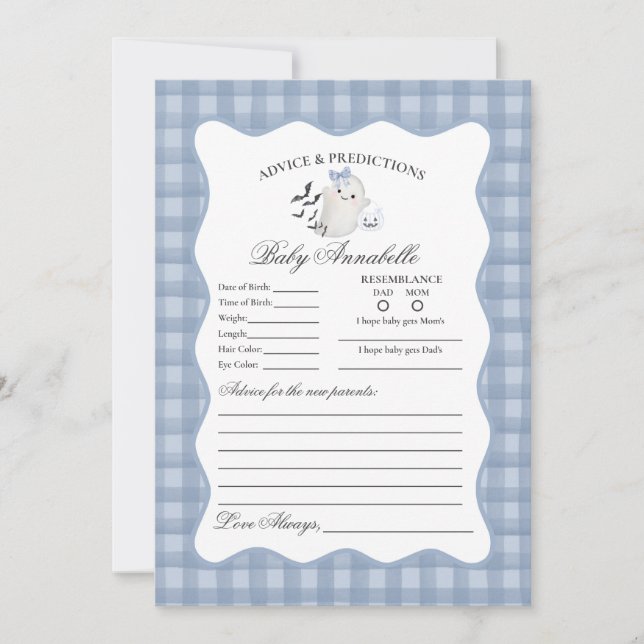 Invitación Blue Pastel Pequeño consejo fantasma para bebé (Anverso)