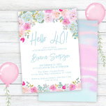 Invitación Blue Peach Peach Purple Floral 40th Birthday Fiest<br><div class="desc">Flores moradas de durazno rosa azul floral 30 cumpleaños invitación a fiesta en colores de caramelos de algodón para una divertida fiesta de cumpleaños. Esto se puede hacer para cualquier edad.</div>