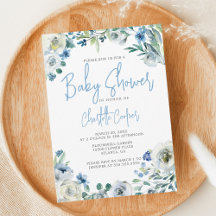 Blue Peony Floral Moda Spring Garden Baby Shower