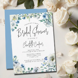 Invitación Blue Peony Floral Spring Garden Bridal Shower