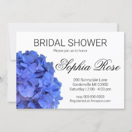 Invitación Blue periwinkle elegante floral Ducha de novia