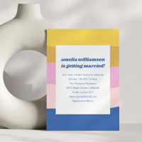Blue Pink Yellow Cute Playean Retro Bridal Shower