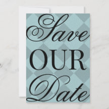 Blue Plaid Save The Date