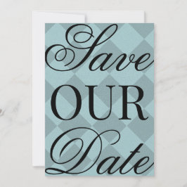 Invitación Blue Plaid Save The Date