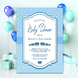 Invitación Blue Polka Dot Baby Shower