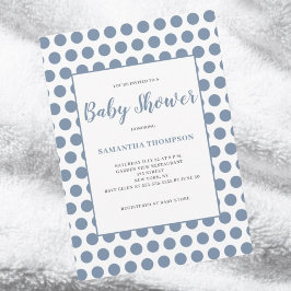 Invitación Blue Polka Dot Baby Shower