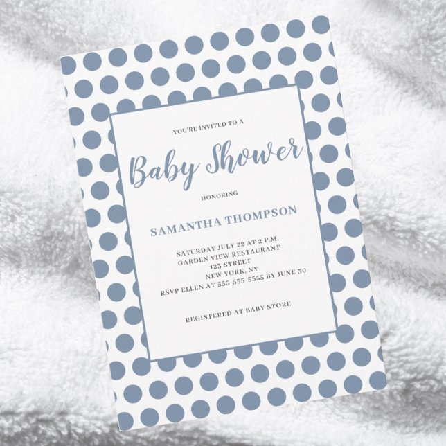 Invitación Blue Polka Dot Baby Shower (Subido por el creador)