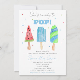 Invitación Blue Popsicle Baby Shower