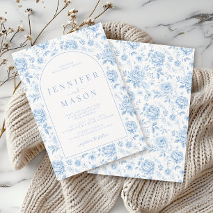 Invitación Blue Porcelain Chinoiserie Floral Wedding