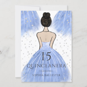 Invitación Blue Princess Vestido Winter Wonderland Quinceaner