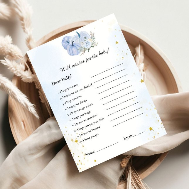 Invitación Blue Pumpkin desea el juego de la ducha de bebé Ca (Subido por el creador)