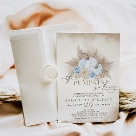 Invitación Blue Pumpkin Watercolor boho baby boy ducha