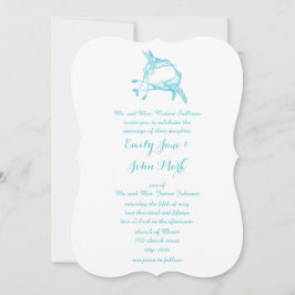 Invitación Blue Radiance Hummingbird Boda de pájaro de amor K