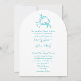 Invitación Blue Radiance Hummingbird Boda de pájaro de amor K