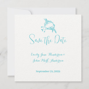 Invitación Blue Radiance Hummingbird Boda de pájaro de amor K
