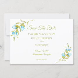 Invitación Blue Rosa Buds Wedding Save the Date