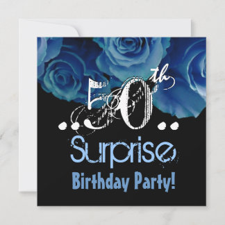 Invitación Blue Rose Bouquet 50ª fiesta de cumpleaños sorpres