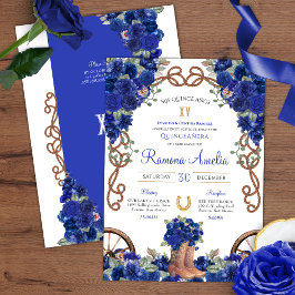 Invitación Blue Rustic Charro Cowboy Boots Quince