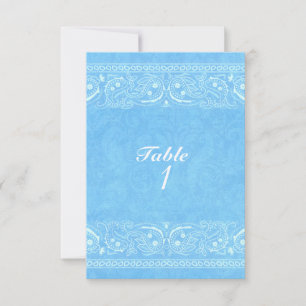 Invitación Blue Rustic Paisley Country Western Table Number