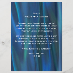 Invitación Blue Satin Look Boda Basket Rótulo