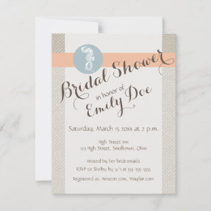 Invitación Blue Seahorse Blue Classic Nautical Elegant