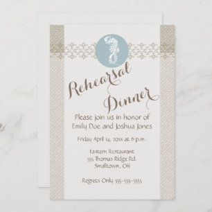 Invitación Blue Seahorse Blue Classic Nautical Elegant