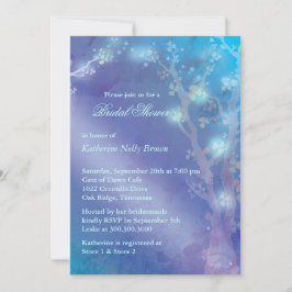 Invitación Blue Shimmer Cute Winter Bridal Shower