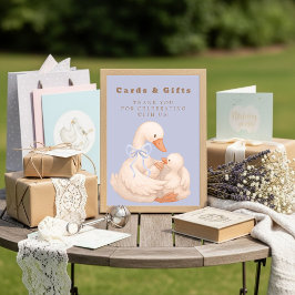 Invitación Blue Silly Goose Cards and Gifts Table Sign 