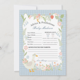 Invitación Blue Silly Goose Floral Gingham Advance para el be