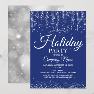 Invitación Blue Silver String ilumina la fiesta navideña corp