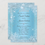 Invitación Blue Silver Winter Wonderland Sweet 16 Tiara<br><div class="desc">Cenicienta Plata Azul Dulce 16 Invitación de cumpleaños. Diseño de copos de nieve y tiara. Por favor tenga en cuenta que todas las imágenes planas no tienen joyas reales.</div>