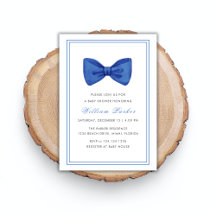 Blue Simple Minimalista Bow Boy Baby Shower