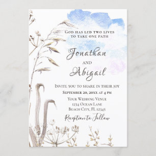 Invitación Blue Sky Botanical Garden Casual Christian Boda