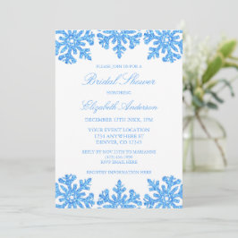 Invitación Blue Snowflake Winter Bridal Shower