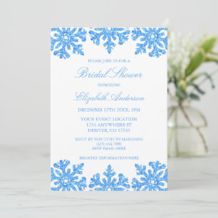 Invitación Blue Snowflake Winter Bridal Shower