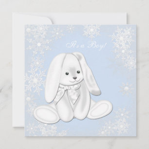 Invitación Blue Snowflake Winter Wonderland Baby Boy Shower