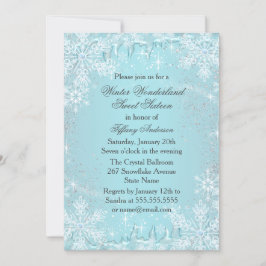 Invitación Blue Snowflake Winter Wonderland Sweet