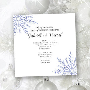 Invitación Blue Snowflakes en White Winagement Party